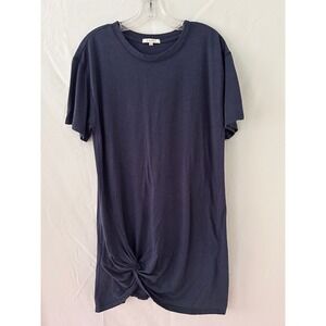 Z Supply Women's T-Shirt‎ Dress Knot Front Casual Blue Size Large